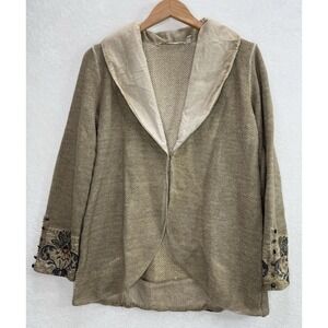 SOFT SURROUNDINGS Knit Jacket Scroll Tapestry Panel Size Petite Small